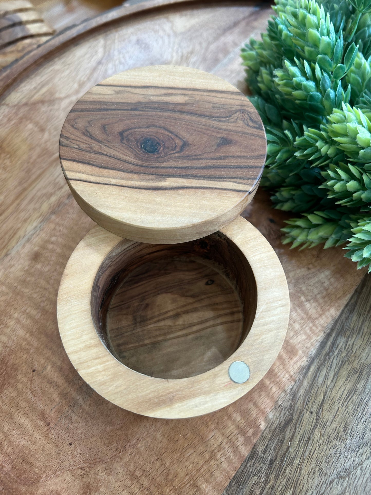 Olive wood Salt Box