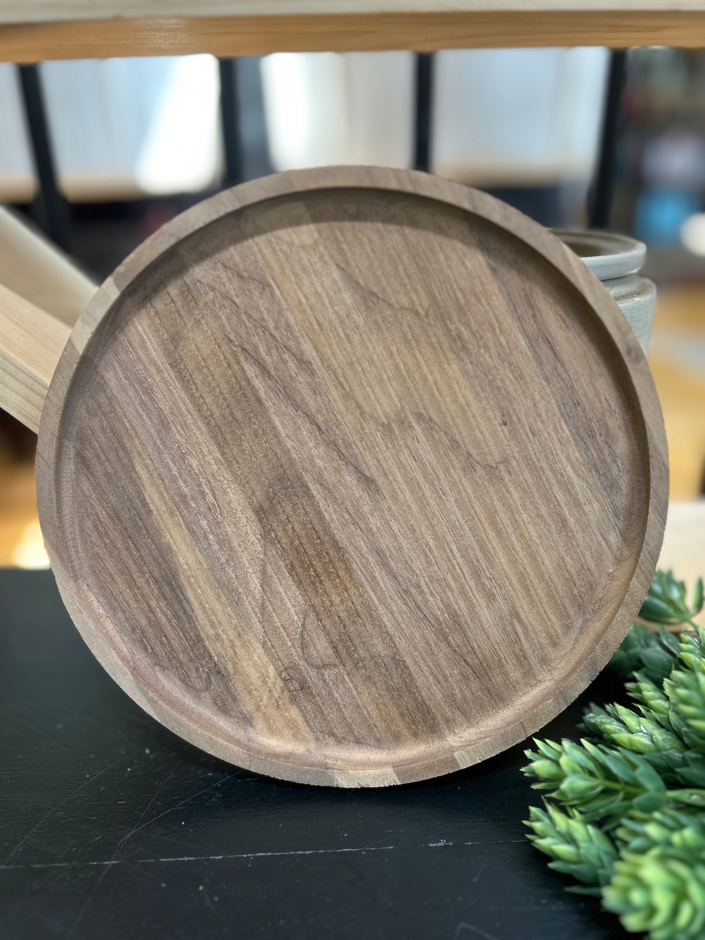 Round Walnut Tray