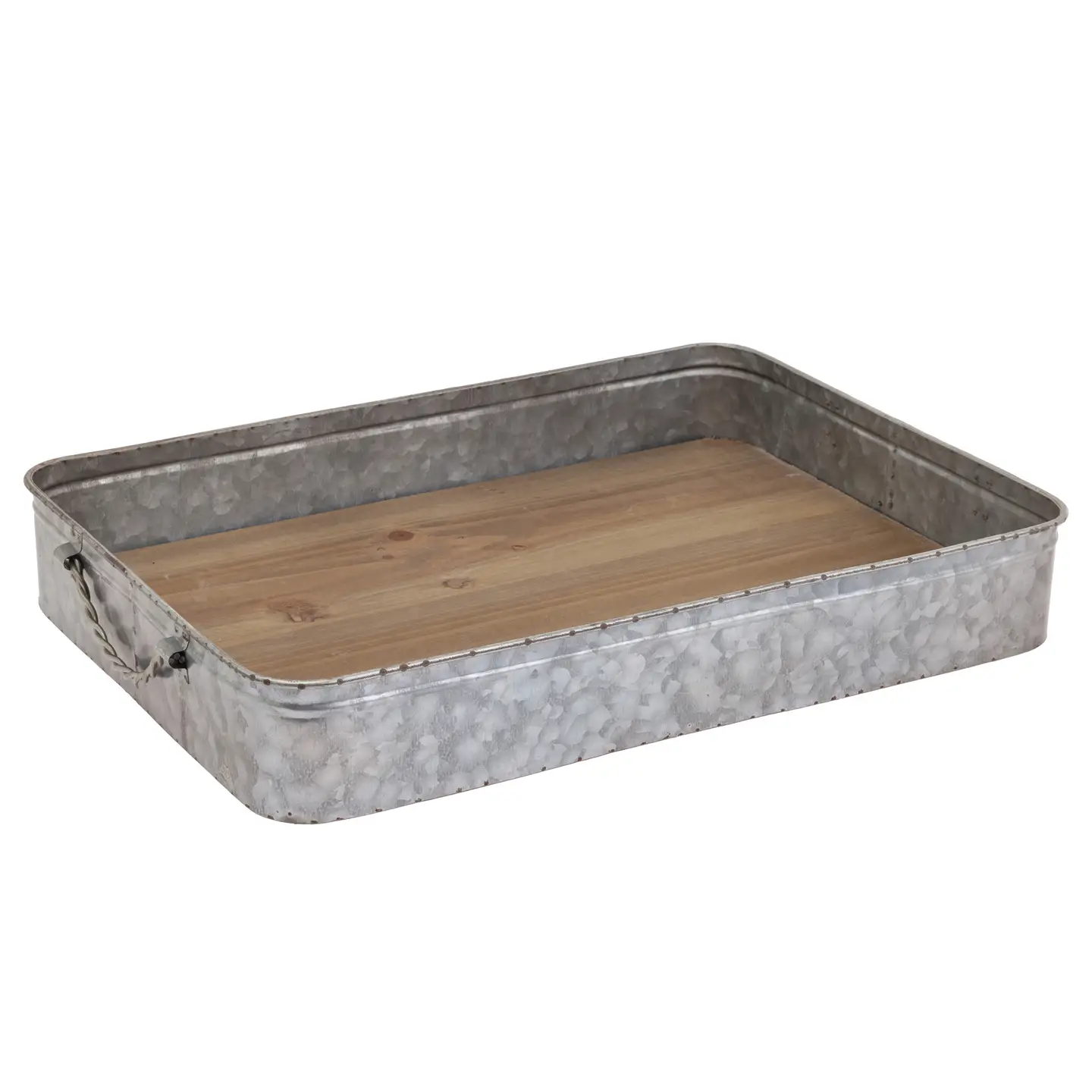 Wood & Metal Serving Tray