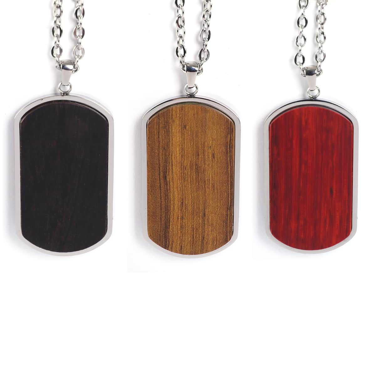 Wood Dog Tag Necklace