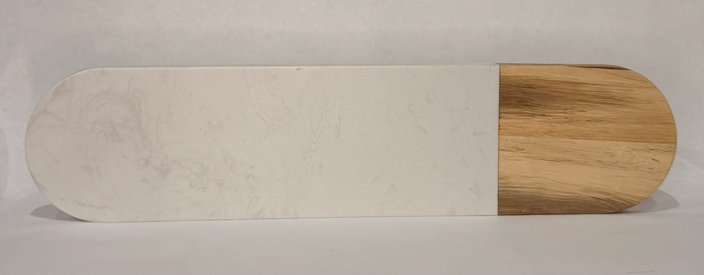 Marble & Acacia Oval