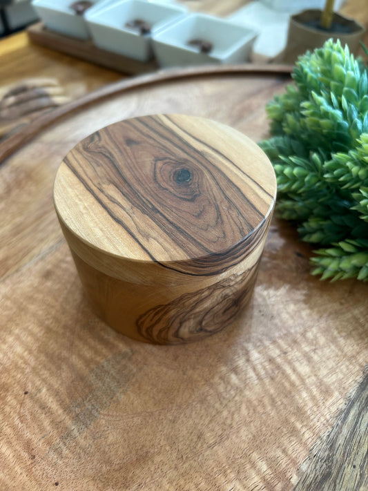 Olive wood Salt Box