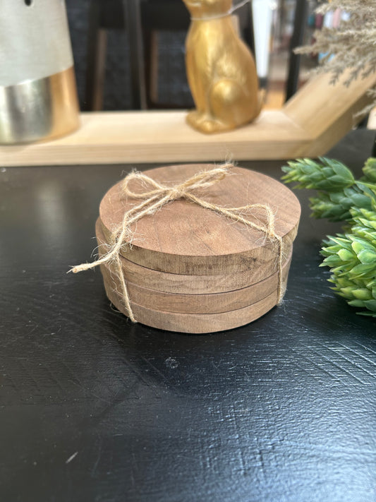 Walnut Round Coasters 4pk