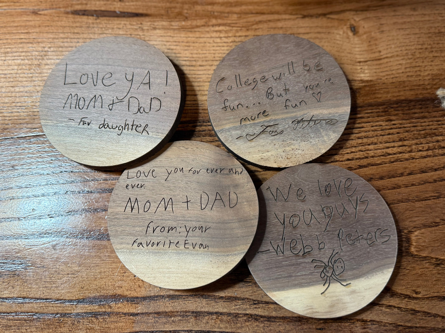 Walnut Round Coasters 4pk