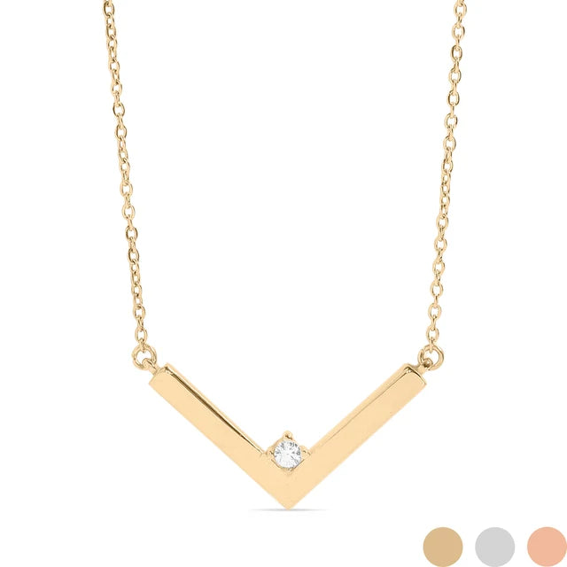 V Shaped Pendant Necklace