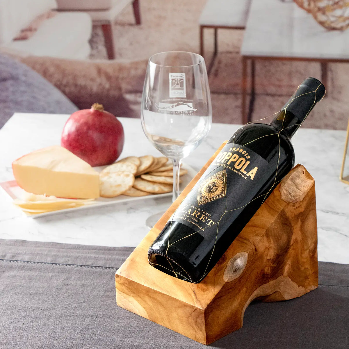 Teakwood Wine Bottle Display