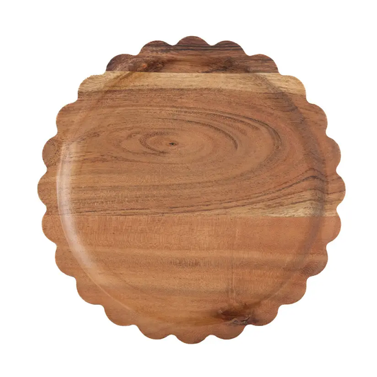 Scalloped Small Wood Tray