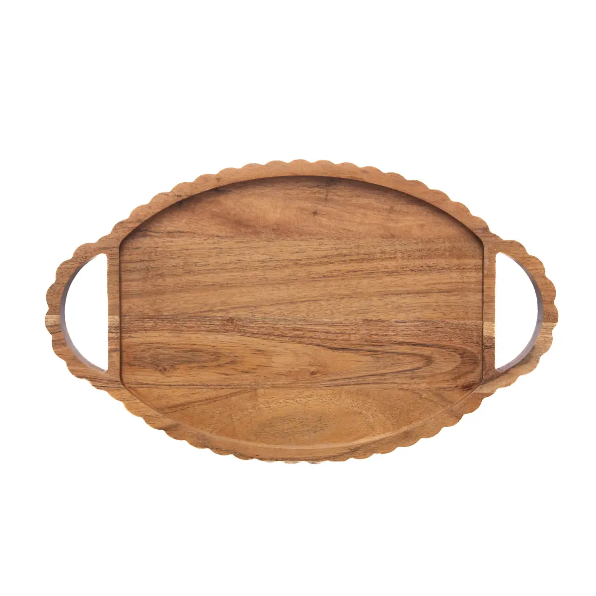 Scalloped Wood Tray